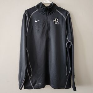 Nike Thermafit Mens Dark Gray Fleece Sweater Large Athletic Sweatshirt Active